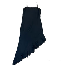 Load image into Gallery viewer, 4.21.22 DRESS Sz 10 Black High Low Ruffle Bottom
