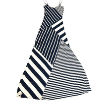 Load image into Gallery viewer, 6.10.22 DRESS Sz S Navy Blu/White Stripe Maxi

